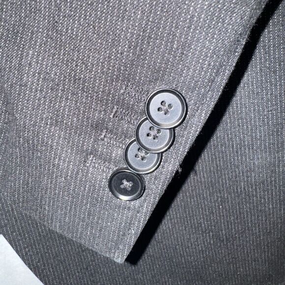 Banana Republic Blk Cotton Flannel Pinstripe Tailored Fit Blazer Sport Coat 44R - Picture 5 of 9
